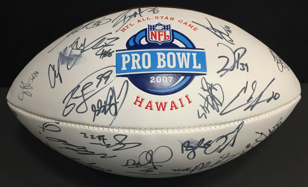 2007 AFC Pro Bowl Team Signed football 36 Auto LaDainian Tomlinson Belichick Jsa