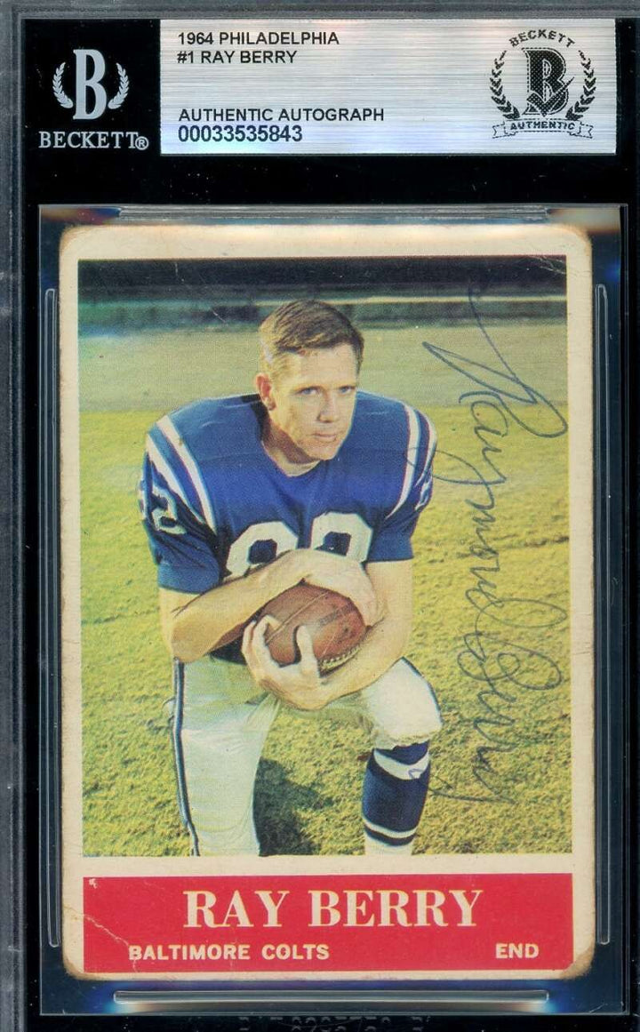 Raymond Berry Beckett BAS Signed 1964 Philadelphia Autograph
