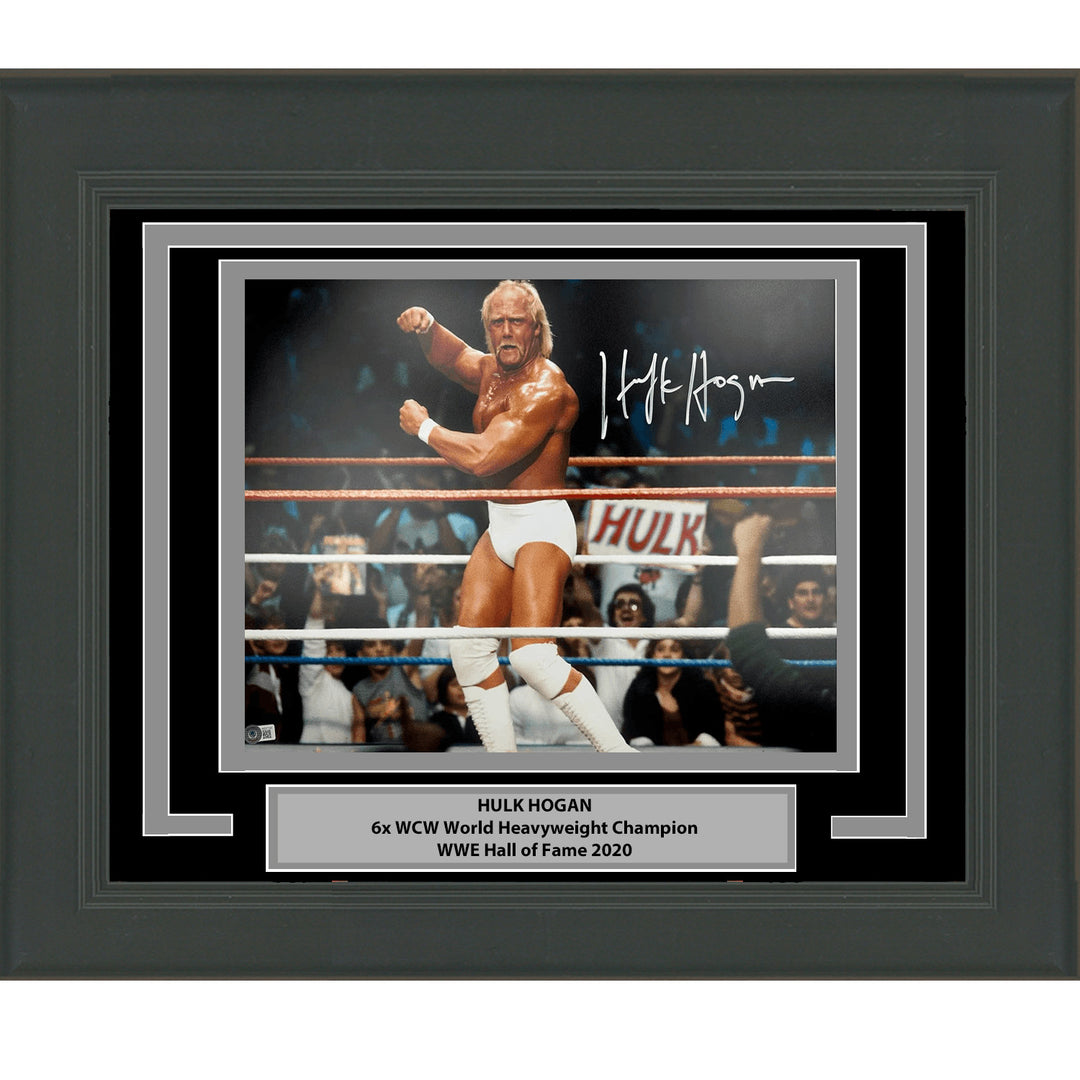 Framed Autographed/Signed Hulk Hogan 16x20 WWE WWF Photo Beckett BAS COA #9