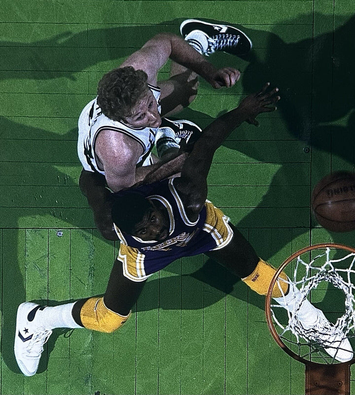 Larry Bird Magic Johnson Signed 16x20 Framed Chrome Photo Auto Lakers Steiner