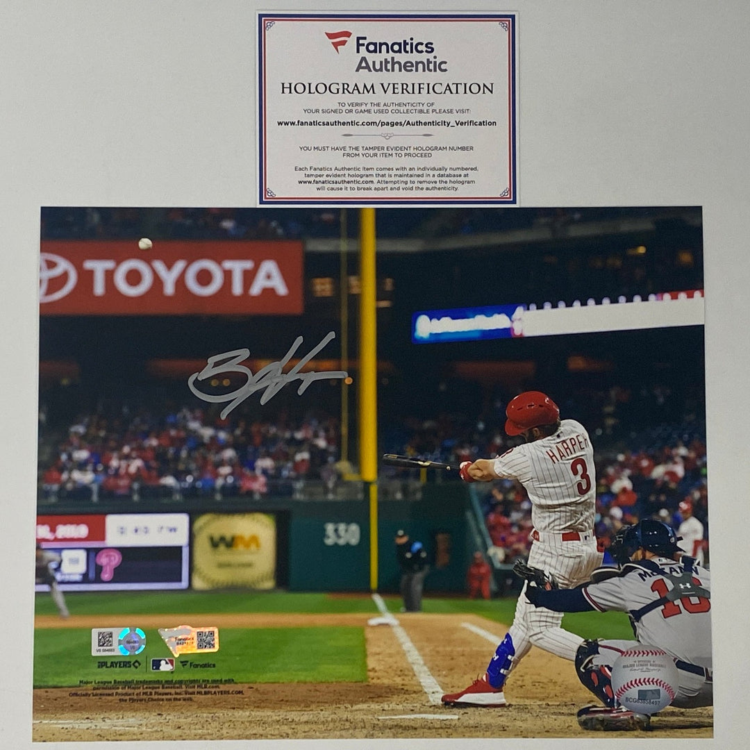 Autographed/Signed Bryce Harper Phillies 8x10 Photo Fanatics COA
