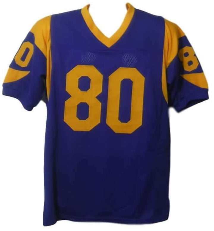 Henry Ellard Autographed Pro Style XL Blue Jersey 3x Pro Bowl DEN 19285