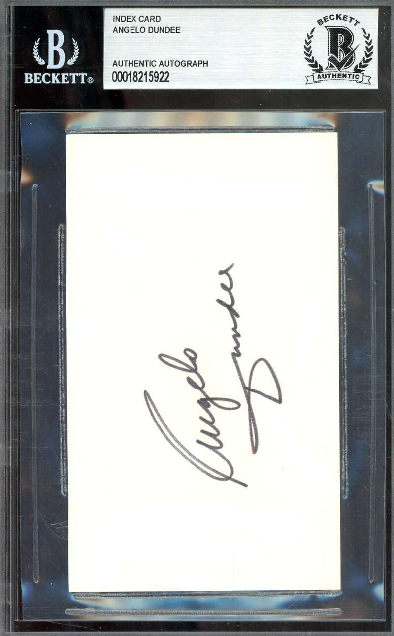 Angelo Dundee Beckett BAS Signed 3x5 Index Card Autograph