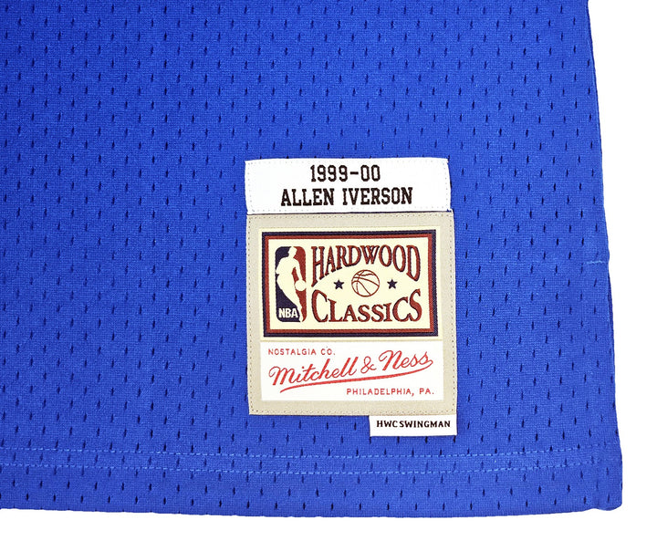 76ers Allen Iverson Auto Blue AUTH Mitchell Ness 99 HWC Swingman Jersey XXL BAS