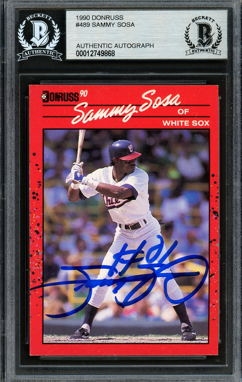 Sammy Sosa Autographed Signed 1990 Donruss RC 489 Chicago White Sox Beckett