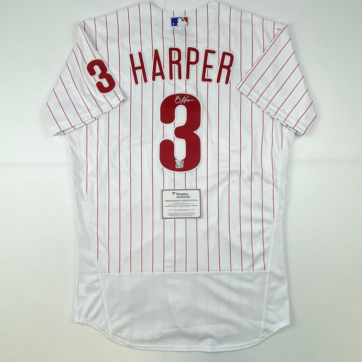Signed Bryce Harper Phillies Pinstripe Authentic Jersey Fanatics COA