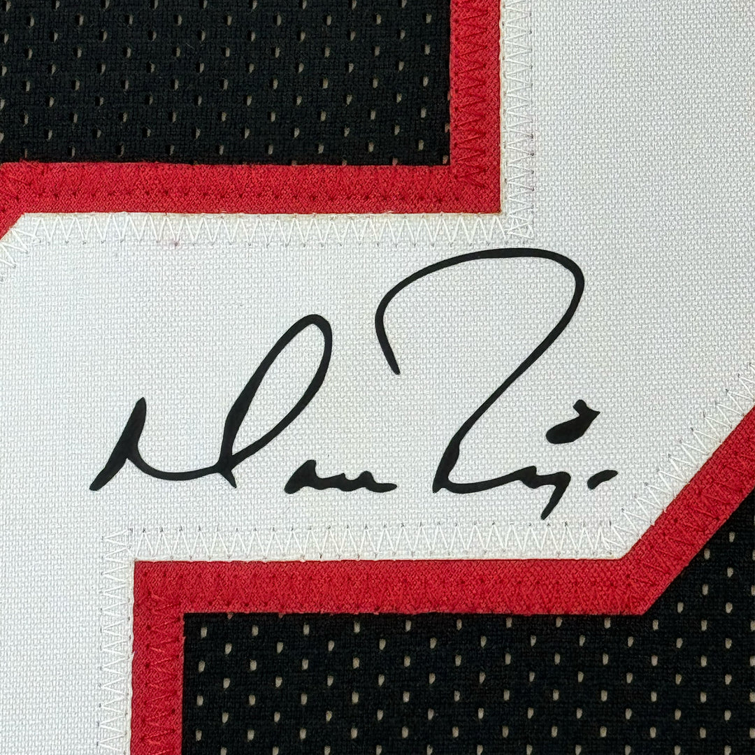 Framed Facsimile Autographed Matt Ryan 35x39 Atlanta Black Retro Reprint Jersey