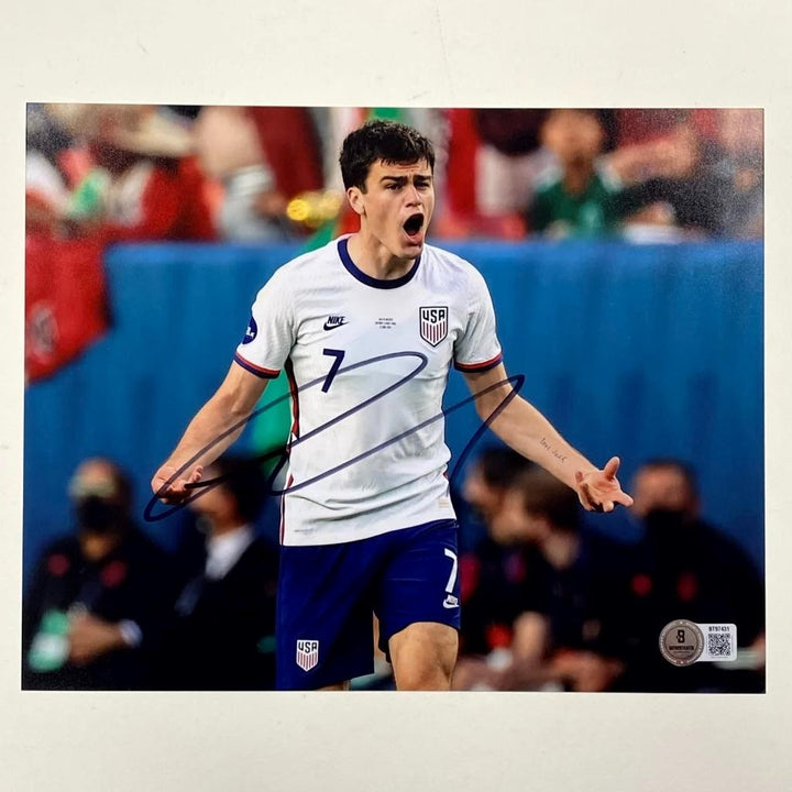 Giovanni Reyna signed USMNT USA 8x10 Photo autograph ~ BAS Beckett