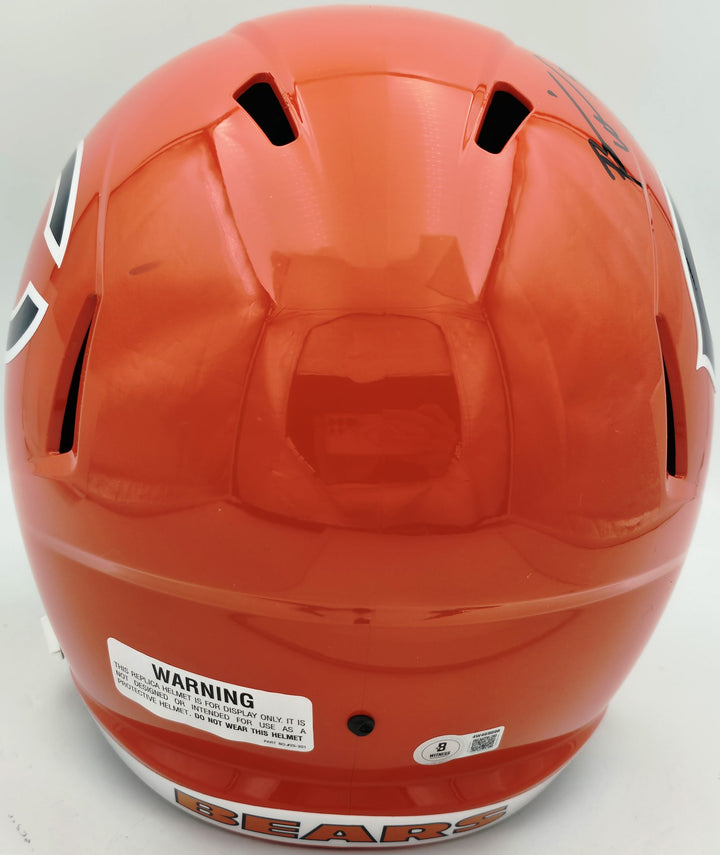 Brian Urlacher Auto Bears Orange Full Size Speed Replica Helmet "HOF 18" Beckett