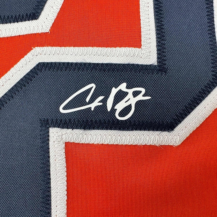 Framed Facsimile Autographed Alex Bregman 33x42 Orange Reprint Laser Auto Jersey