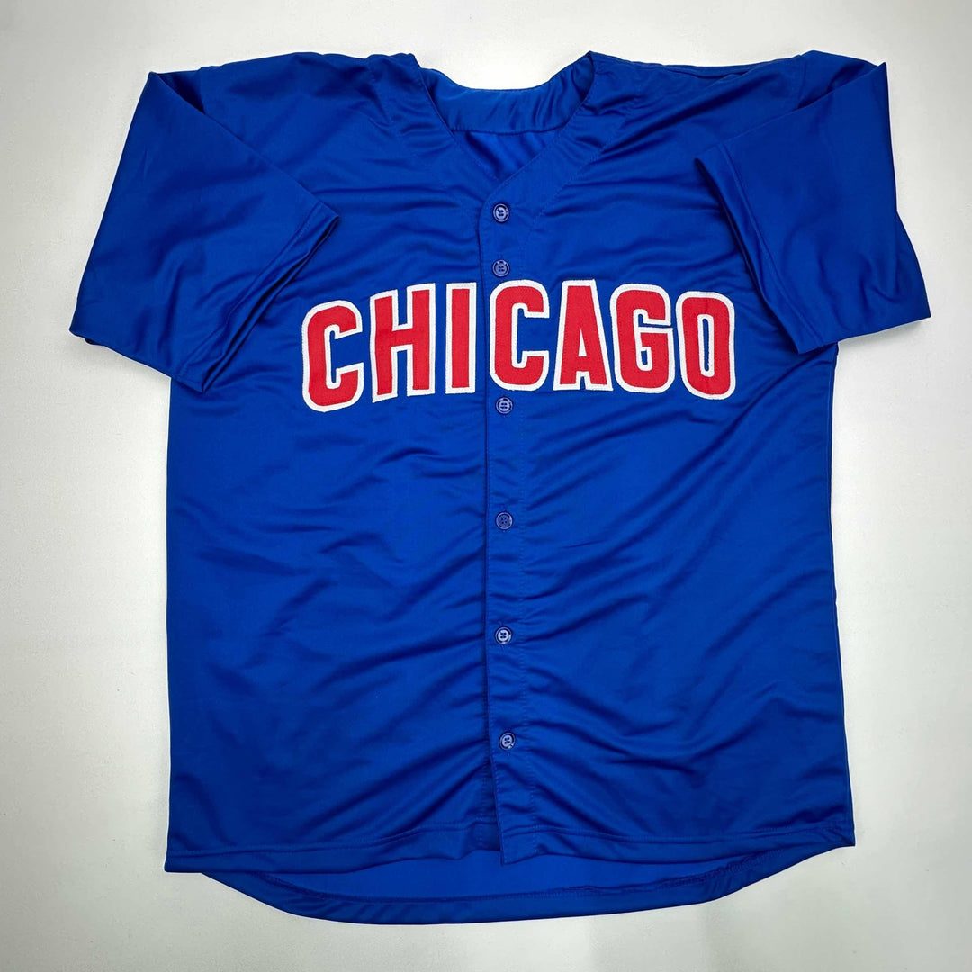 Facsimile Autographed Sammy Sosa Chicago Blue Reprint Jersey Size Men's XL