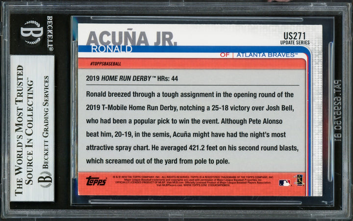 Ronald Acuna Jr. Signed 2019 Topps Update Card US271 Braves Beckett #16710543