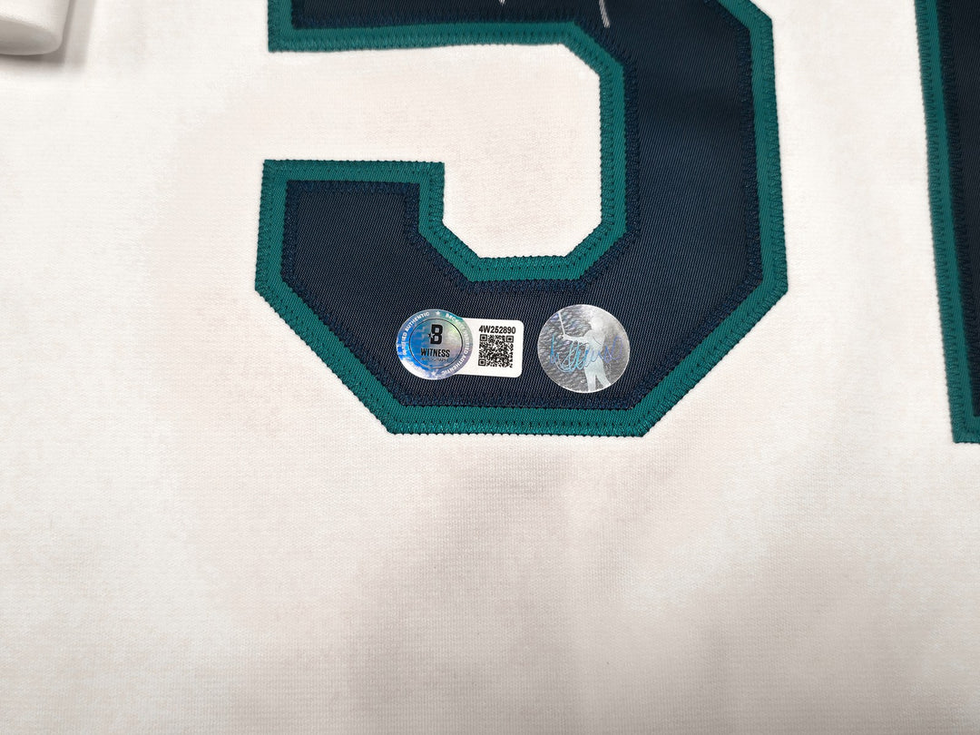 Mariners Ichiro Suzuki Auto White M&N Cooperstown 2001 ASG Jersey 48 01 ROY/MVP