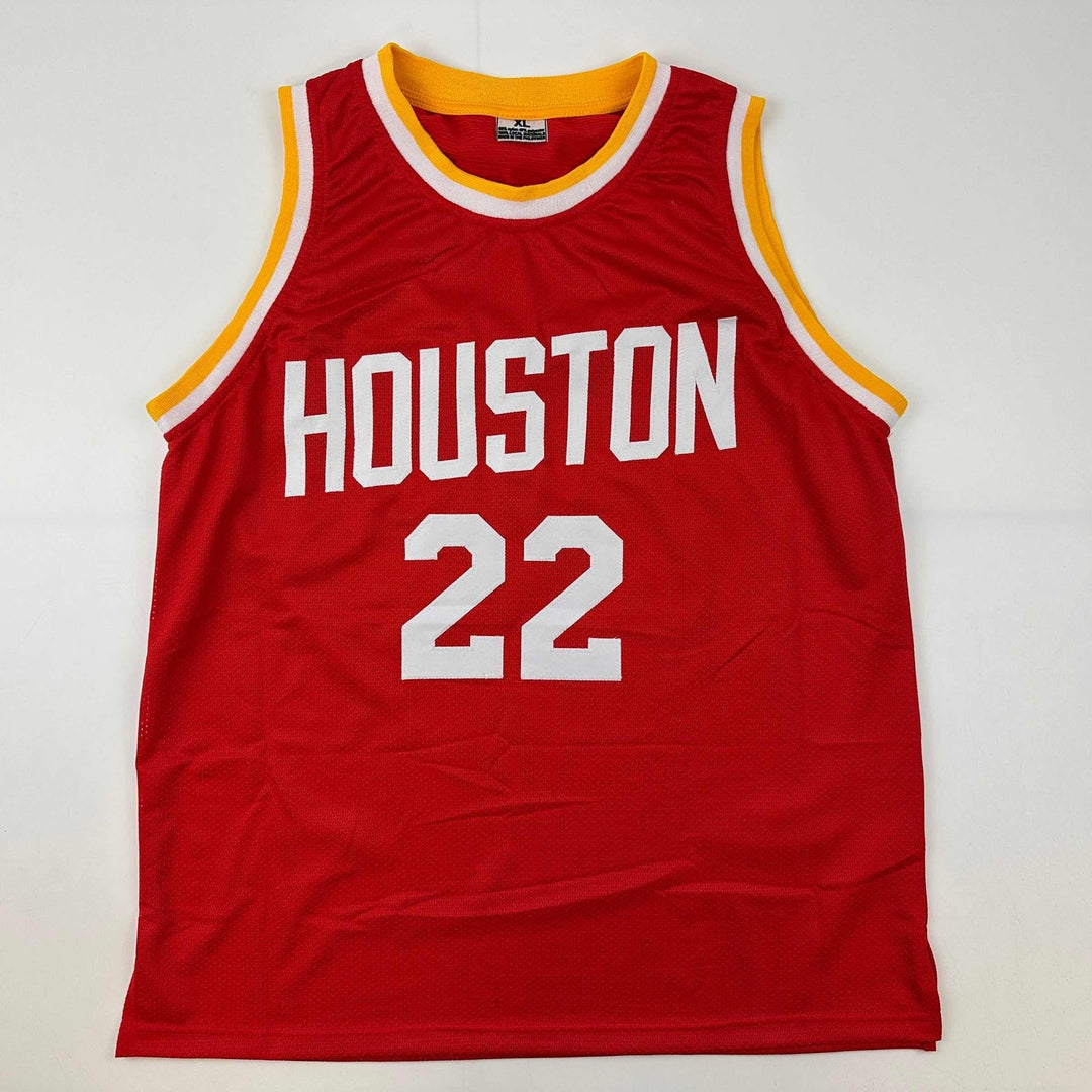 Facsimile Autographed Clyde Drexler Houston Red Reprint Auto Jersey Men's XL