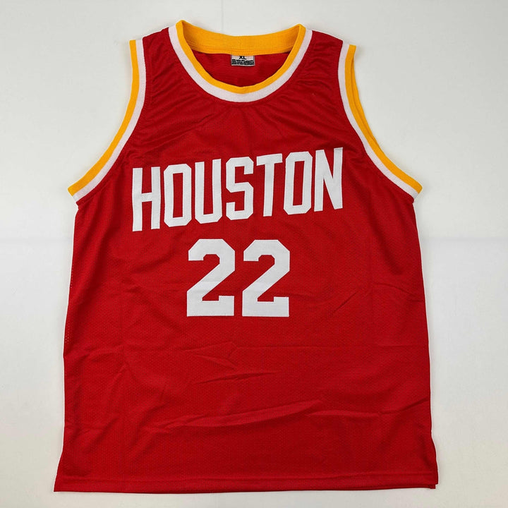 Facsimile Autographed Clyde Drexler Houston Red Reprint Auto Jersey Men's XL