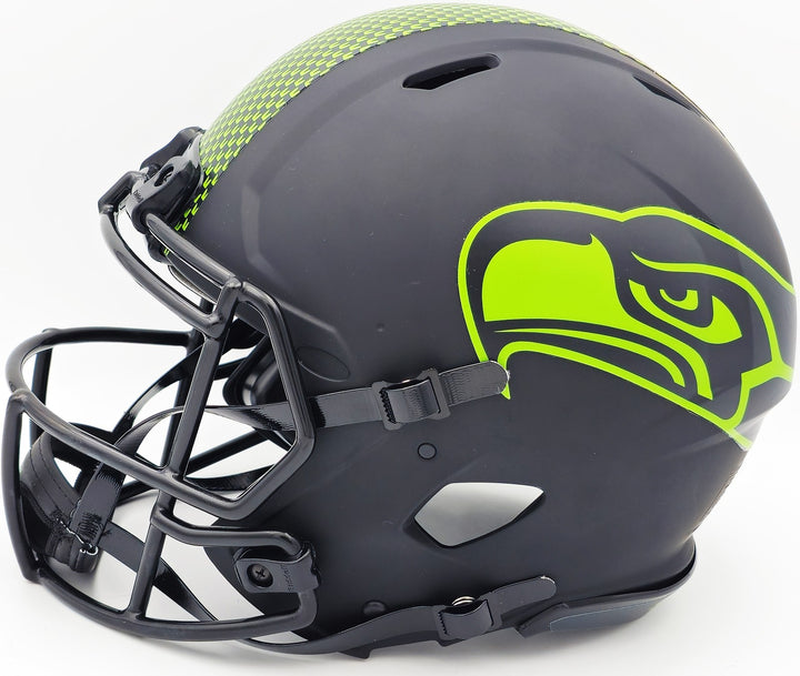 Tyler Lockett Auto Seahawks Eclipse Black Full Size Speed Authentic Helmet