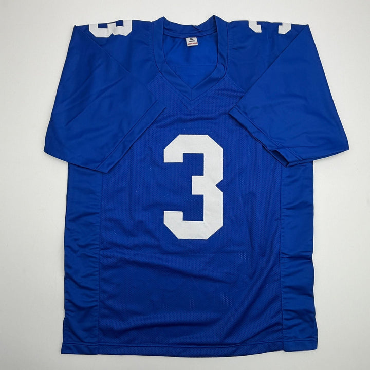 Autographed/Signed Abdul Carter New York #3 Blue Football Jersey BAS COA