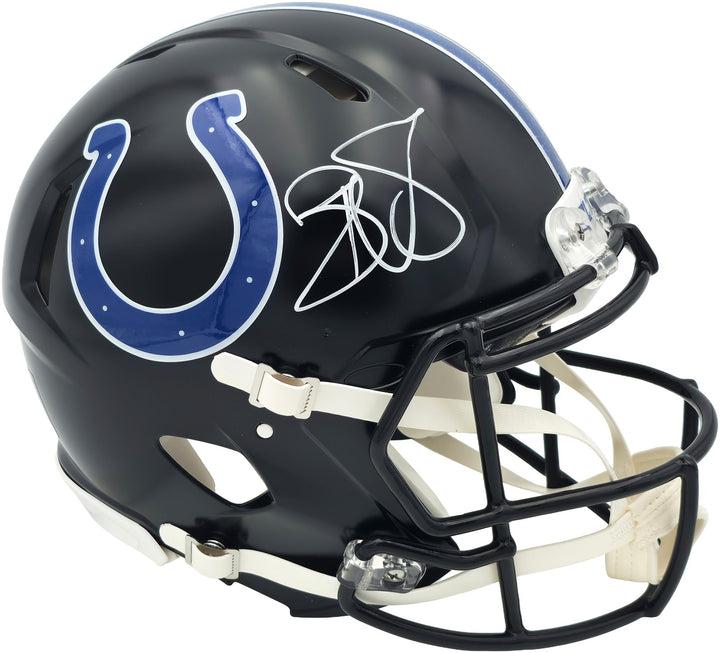 Reggie Wayne Signed Colts Black 2023 Alt Full Size Authentic Helmet BAS