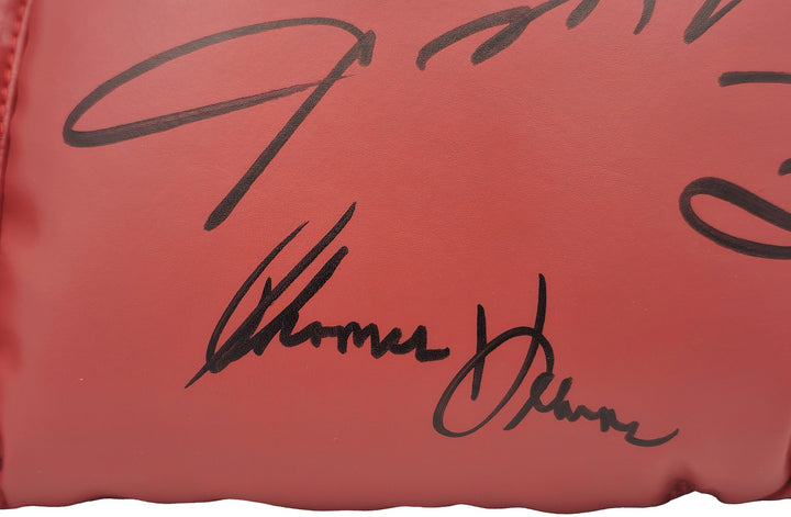 Sugar Ray Leonard & Thomas "Hitman" Hearns Signed Red Everlast Glove RH JSA