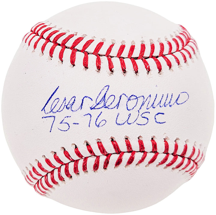 Cesar Geronimo Signed MLB Baseball Cincinnati Reds "75-76 WSC" Beckett Wit