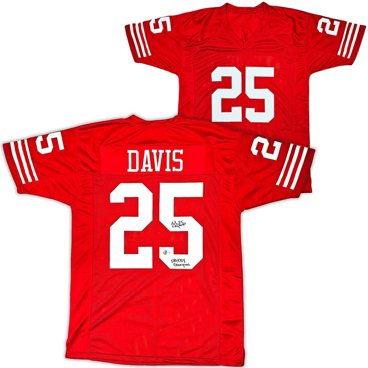 San Francisco 49ers Eric Davis Signed Red Jersey "SB XXIX Champion" Beckett