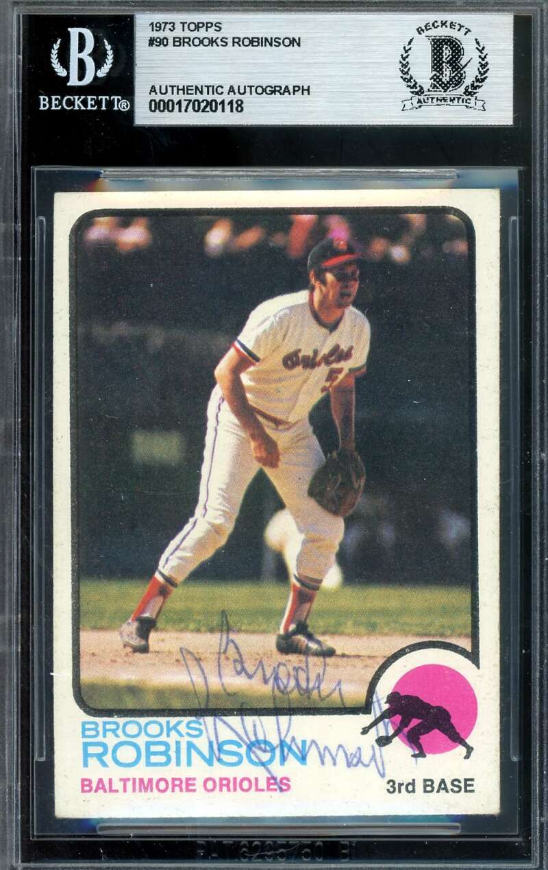 Brooks Robinson Beckett BAS Signed 1973 Topps Autograph