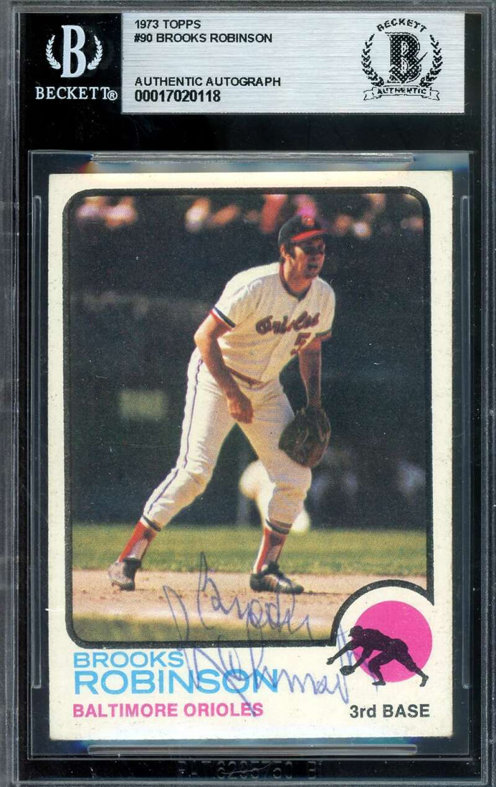 Brooks Robinson Beckett BAS Signed 1973 Topps Autograph