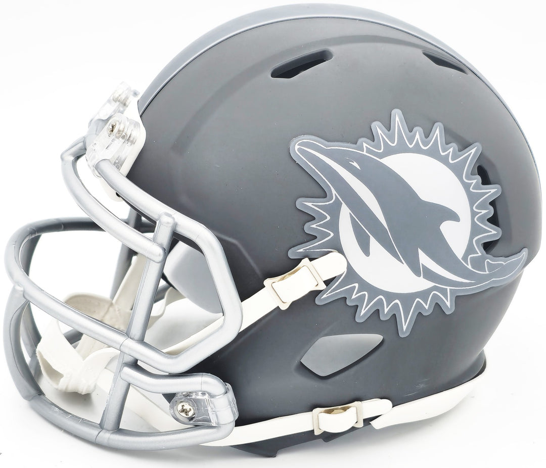 Jason Taylor Signed Miami Dolphins Slate Silver Speed Mini Helmet Beckett Wit