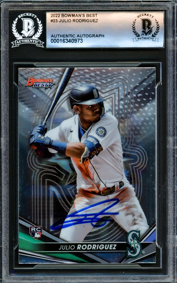 Julio Rodriguez Signed 2022 Bowman's Best RC #23 Seattle Mariners Beckett