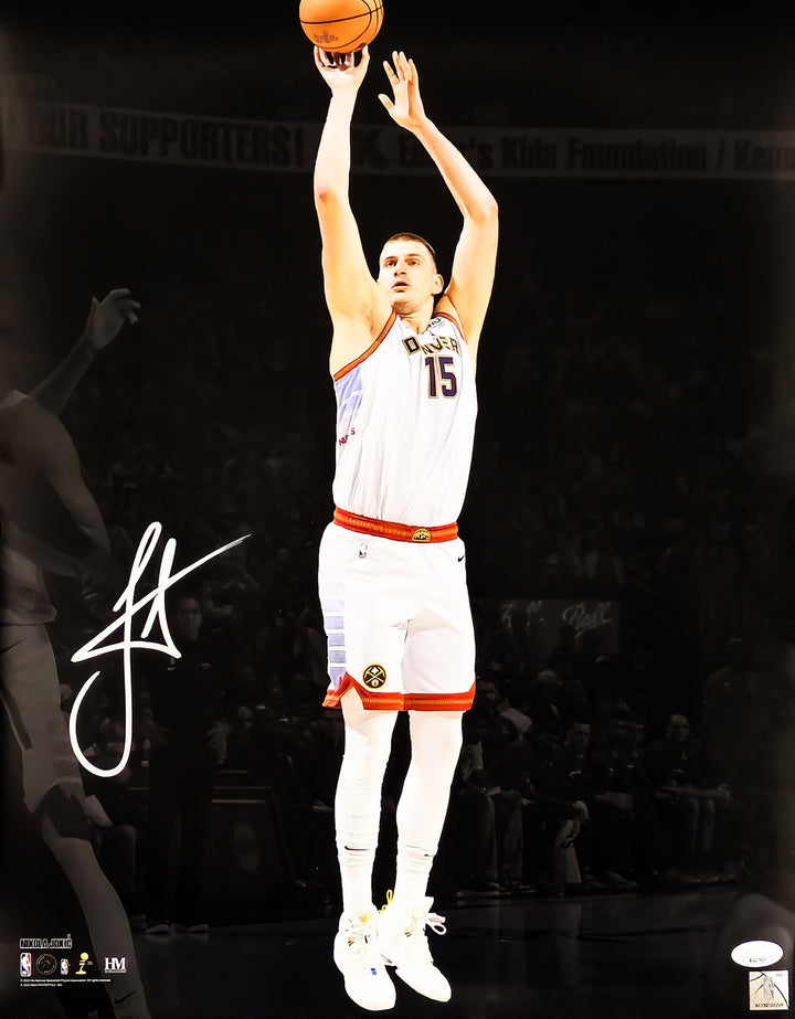 Nikola Jokic Signed 16x20 Photo Denver Nuggets 2023 NBA Finals Spotlight JSA