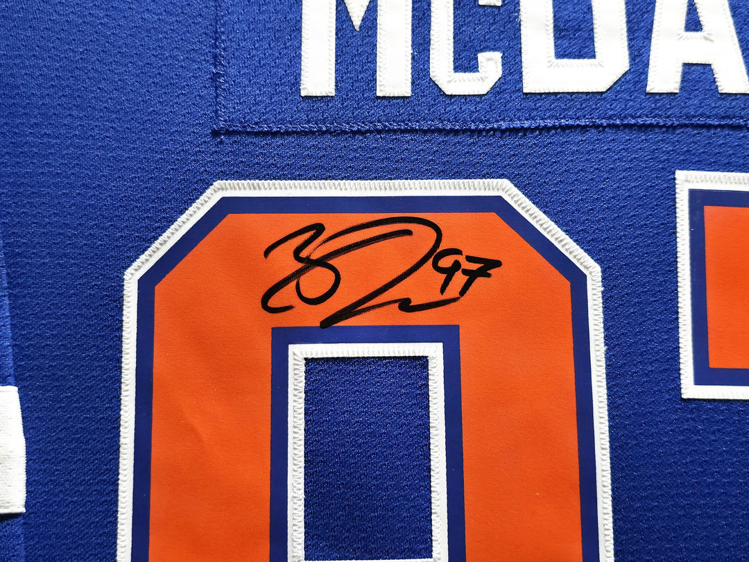 Oilers Connor McDavid Signed 2015 Alternate M&N Jersey "1st Goal" #/97 UDA Holo