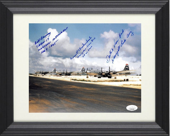 Dutch Van Kirk/Russell E Gackenbach/Bill Barney Enola Gay signed 8x10 Photo -JSA