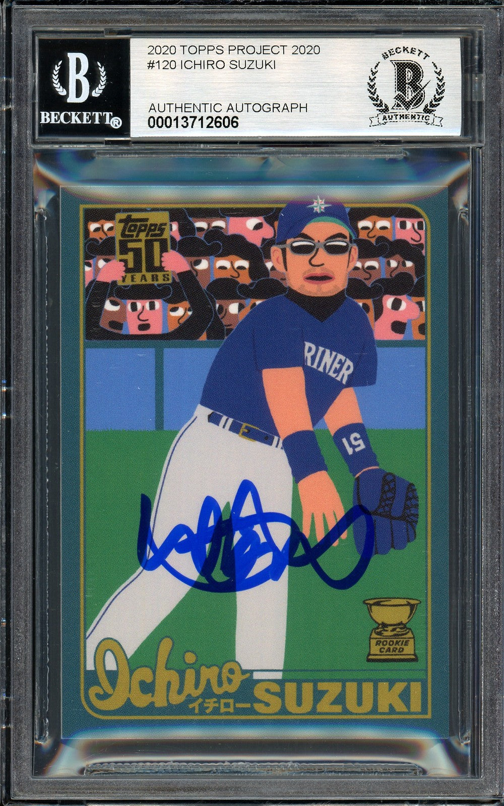 Ichiro Suzuki Auto Topps Project 2020 Keith Shore Card 120 Sig 10 /5 BAS