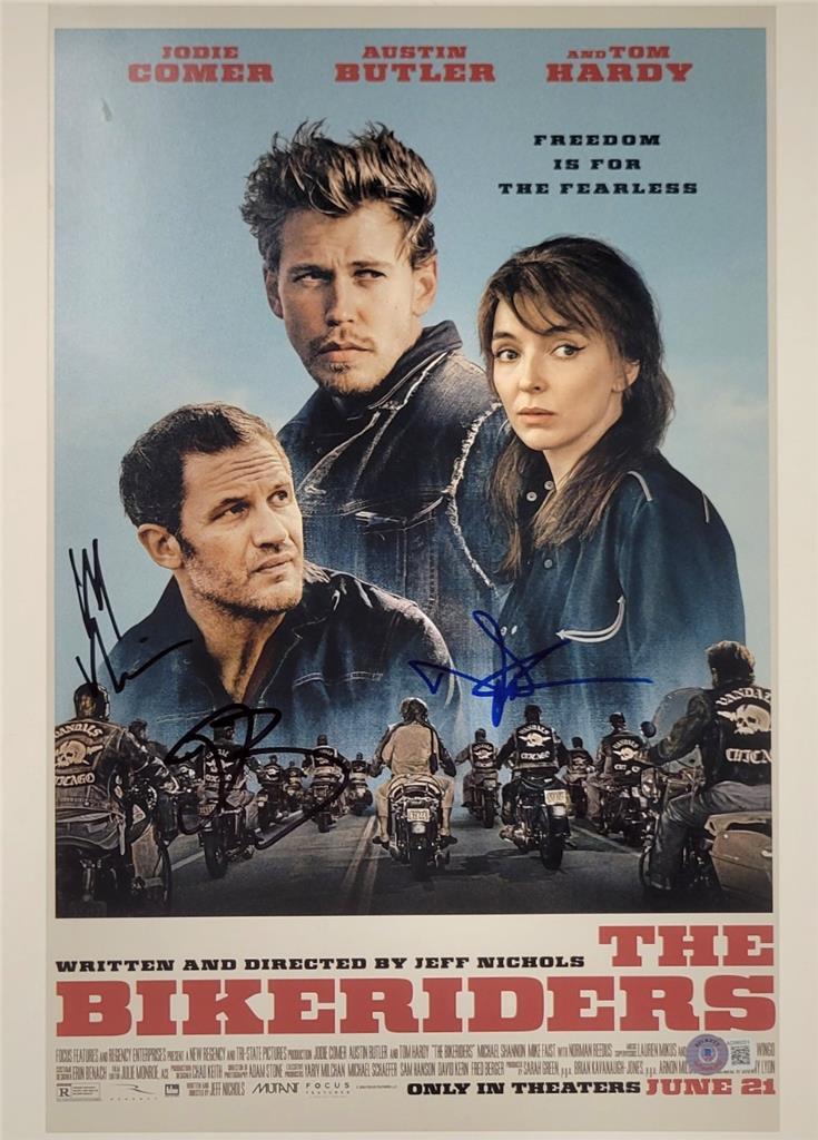 The Bikeriders cast (3) signed 11x17 photo Reedus Butler Nichols D~ Beckett BAS