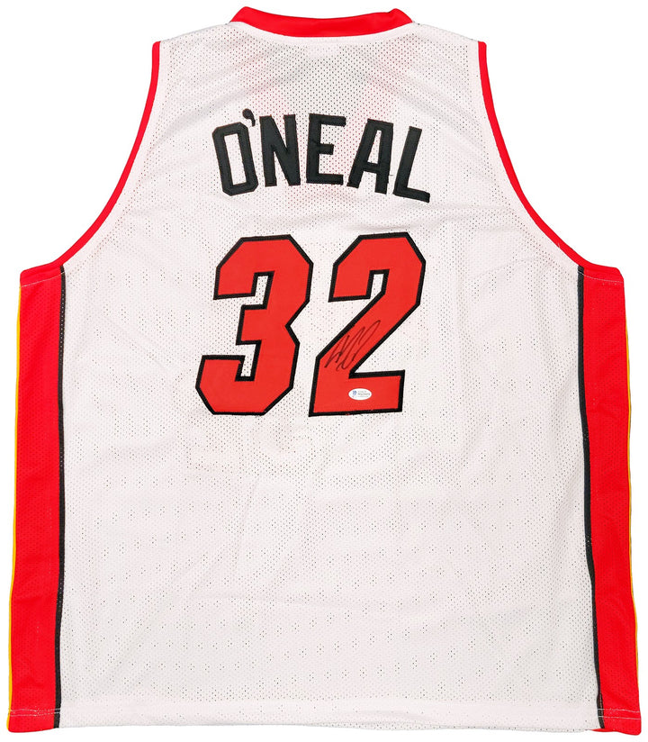 Miami Heat Shaquille Shaq O'Neal Signed White Jersey The Diesel Beckett