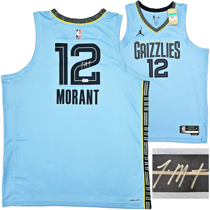 Grizzlies Ja Morant Auto Blue Jordan Statement Edt Swingman Jersey Sz 52 BAS