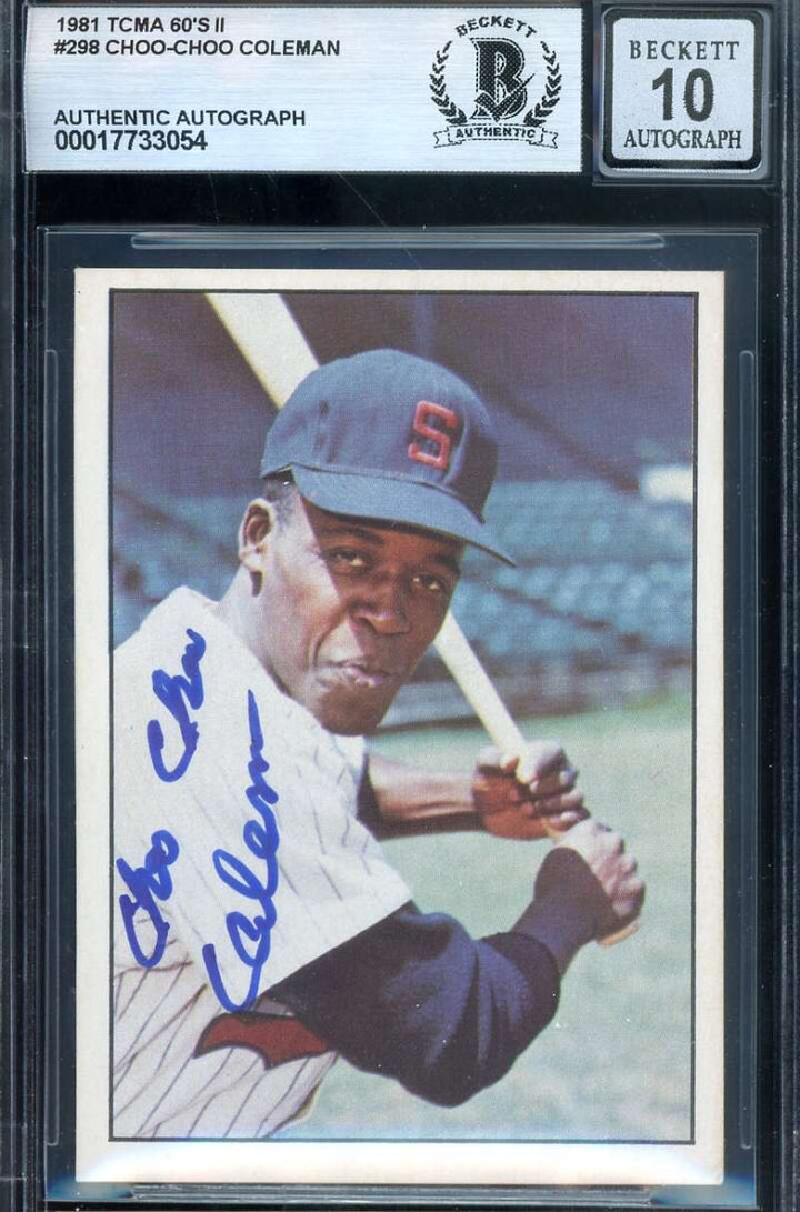 Choo Choo Coleman Gem Mint 10 Beckett BAS Signed 1981 TCMA The 60s Autograph