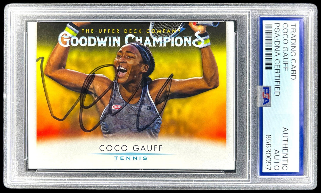 Coco Gauff Signed 2021 UD Goodwin Champions RC Card Auto ROOKIE PSA DNA US OPEN