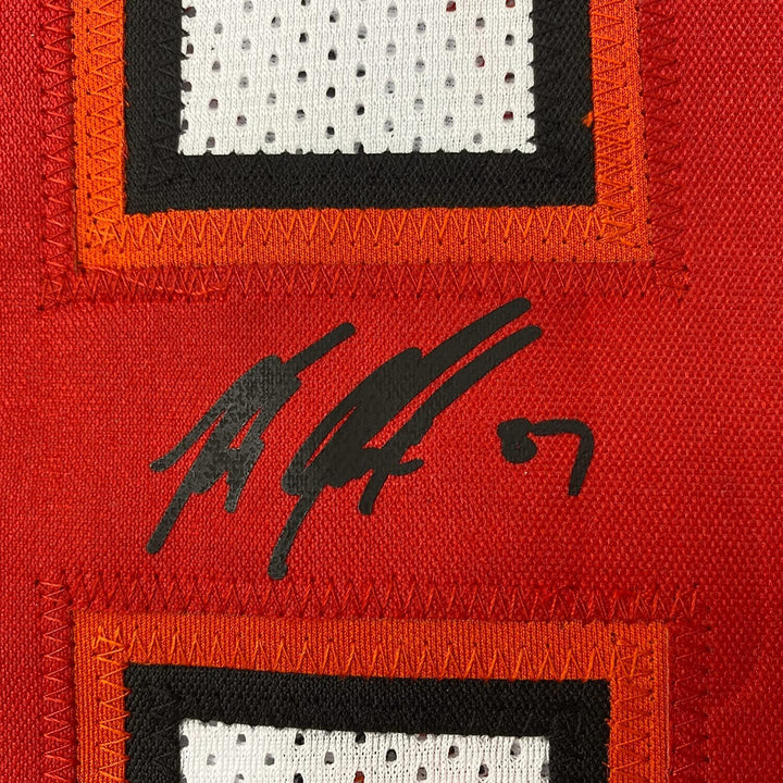 Framed Facsimile Autographed Rob Gronk Gronkowski 33x42 Tampa White Laser Jersey