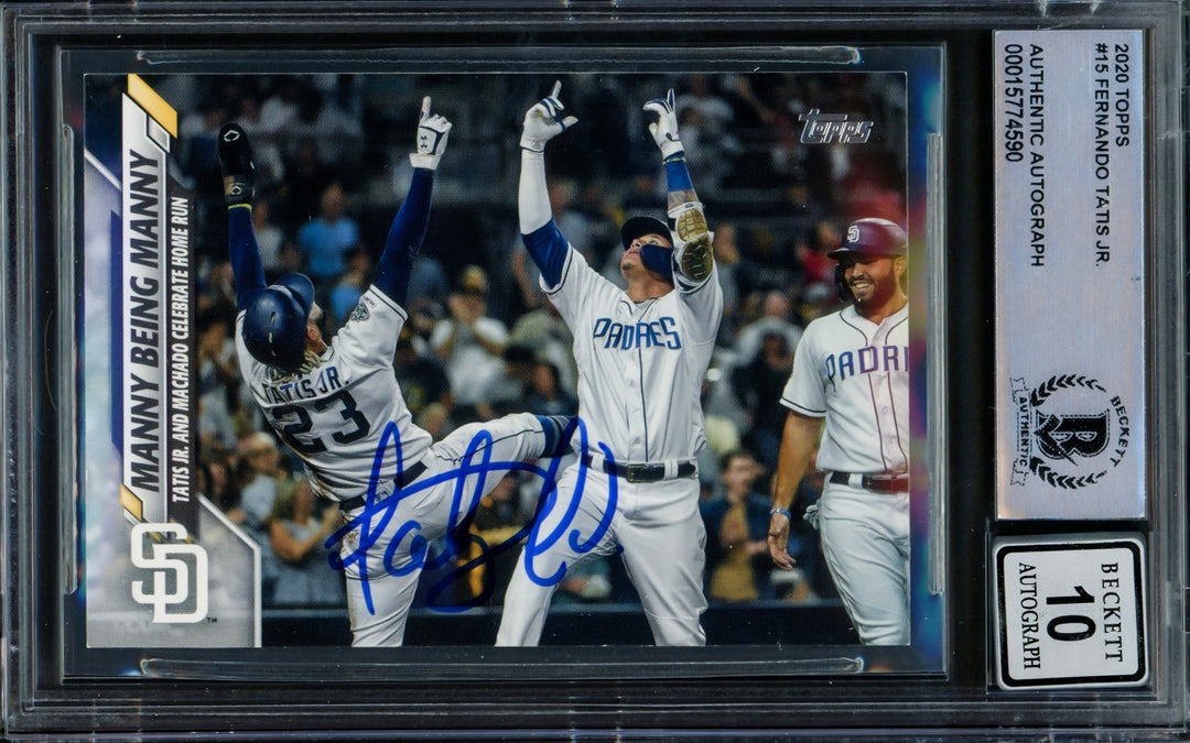 Fernando Tatis Jr. Signed 2020 Topps Card 15 Padres Auto GM 10 Beckett #15774590