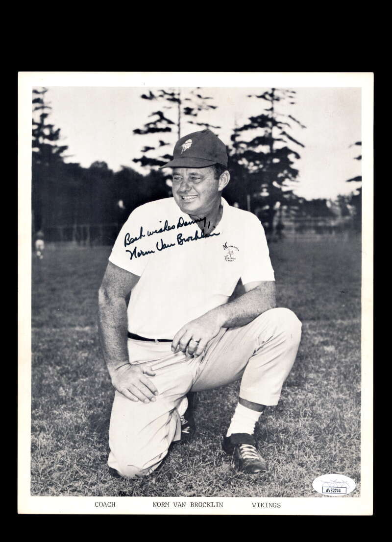 Norm Van Brocklin JSA Cert Signed 8x10 Photo Autograph