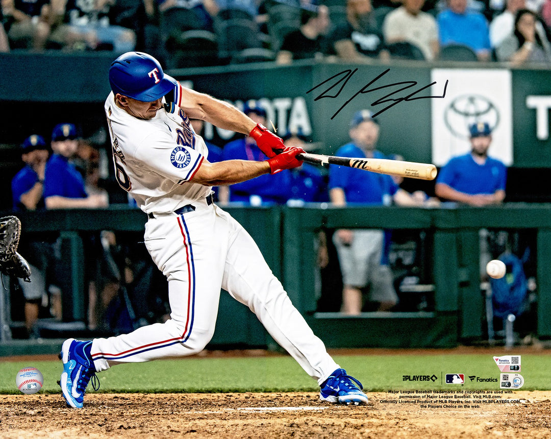Wyatt Langford Signed 16x20 Photo Texas Rangers Debut Hit Fanatics & MLB Holo