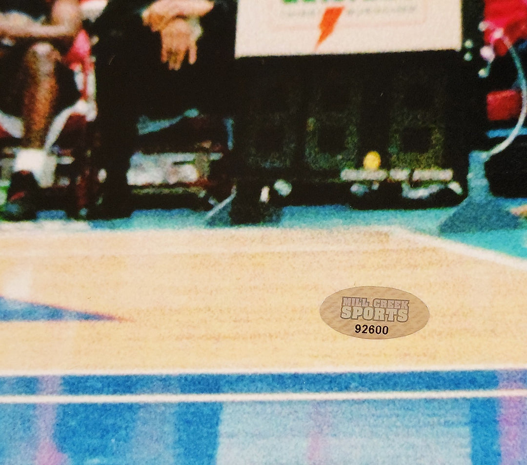 Shawn Kemp Signed Framed 16x20 Photo Supersonics Slam Dunk Contest MCS Holo