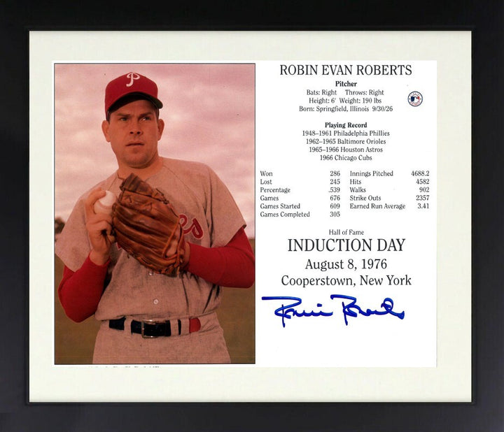 Robin Roberts signed Phillies MLB Hall of Fame Induction Day 8x10 Photo/Card-COA