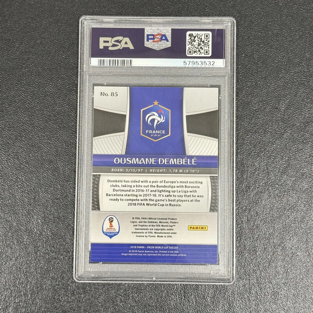2018 Panini Prizm World Cup #85 Ousmane Dembele PSA 10 Slabbed France