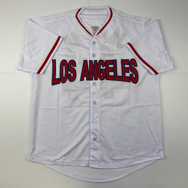 Signed Reggie Jackson California Los Angeles White Jersey JSA COA