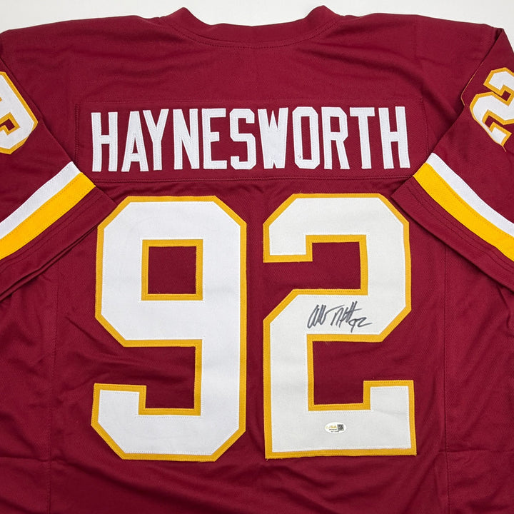 Autographed/Signed Albert Haynesworth Washington Maroon Football Jersey JSA COA