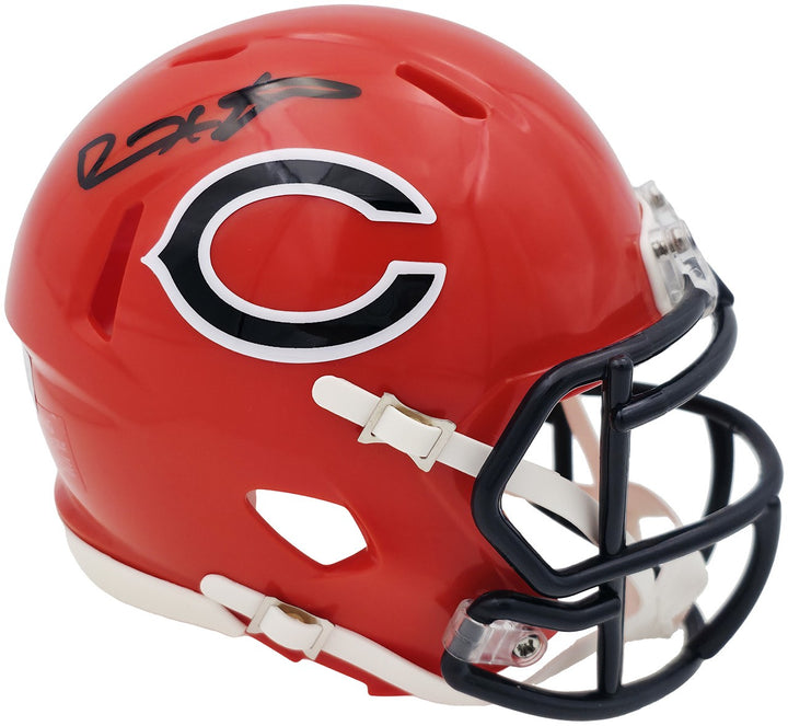 Devin Hester Signed Bears 2022 Alternate Orange Speed Mini Helmet Beckett Wit