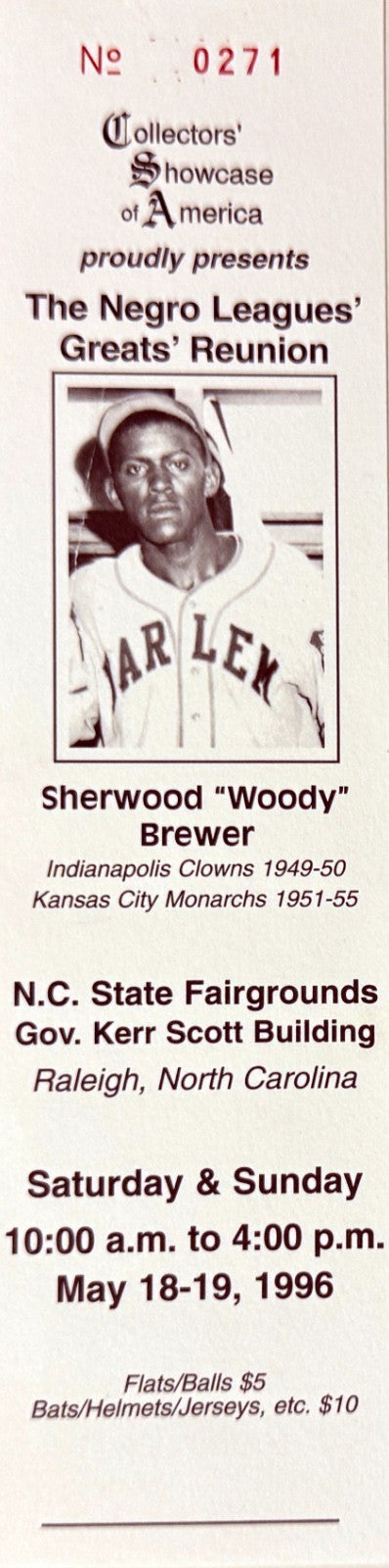 Sherwood Brewer signed Kansas City Monarchs Negro Leagues 8x10 Photo Dings - COA