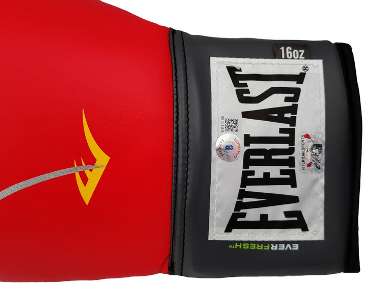 Mike Tyson Signed Red Everlast Everfresh LH Boxing Glove Beckett BAS